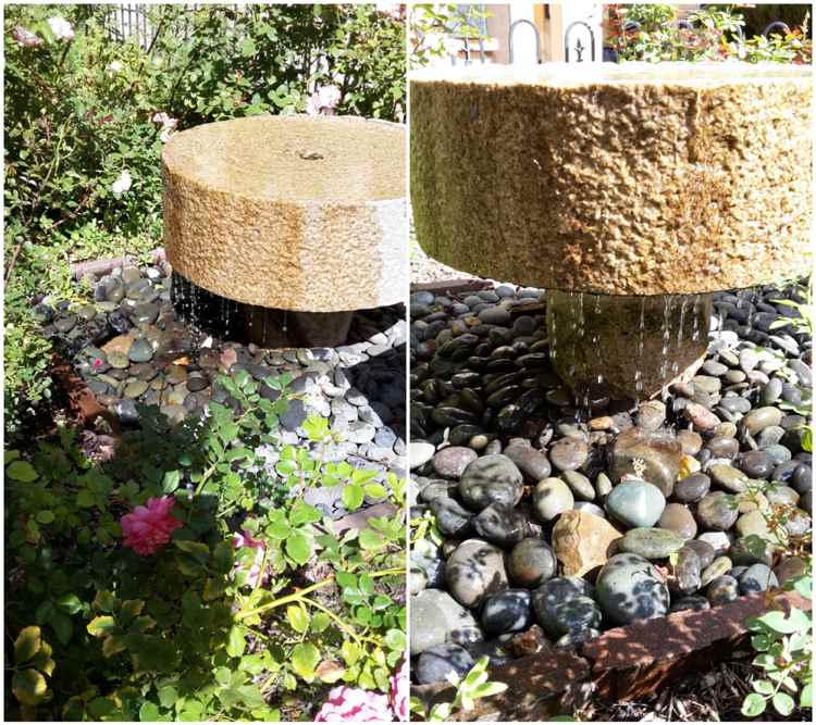 Gartengestaltung mit Stein und Kies Quellstein Flusssteine Deko