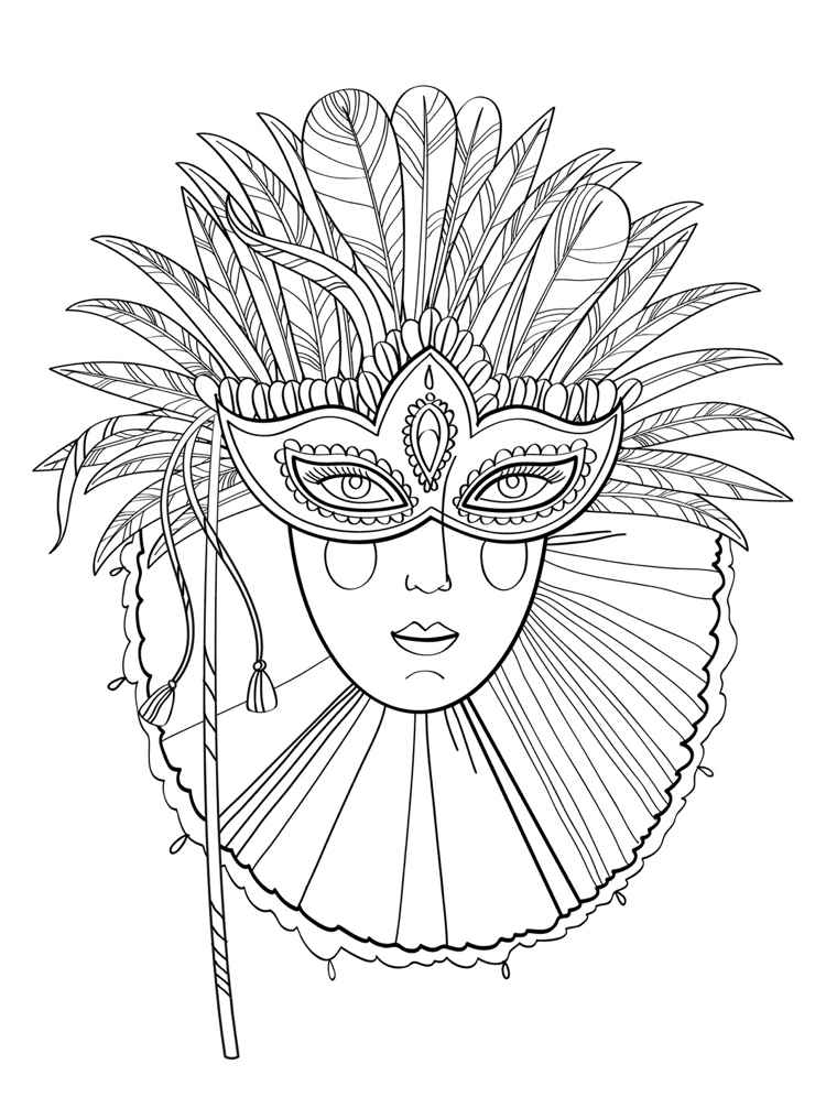 Karneval Venedig Maske zum Ausmalen