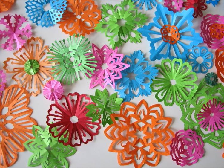 Kirigami Blumen Buntpapier Frühling
