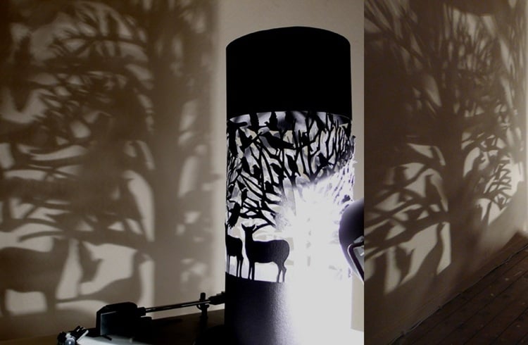 Kirigami Lampe Papierausschnitte Schattenspiele