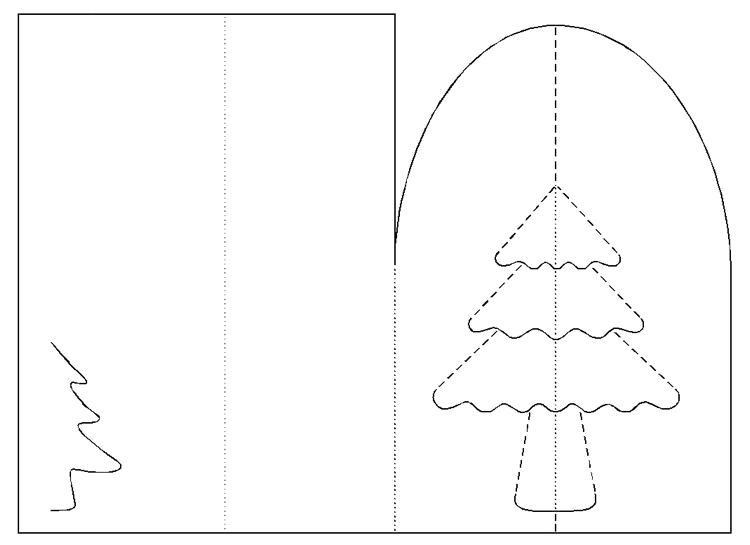 Kirigami Weihnachten Vorlage Tannenbaum
