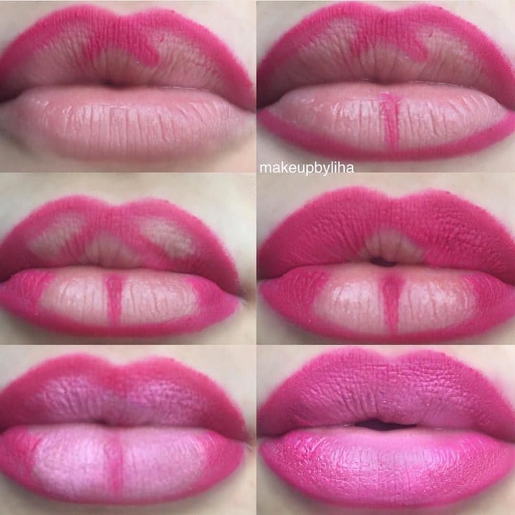 Lippen voller schminken Pink Lippenstift X Lippenherz
