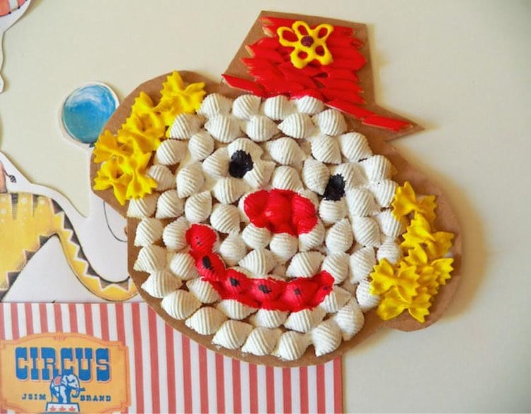 Zirkus Clown basteln Kindern Pasta Nudeln bemalen