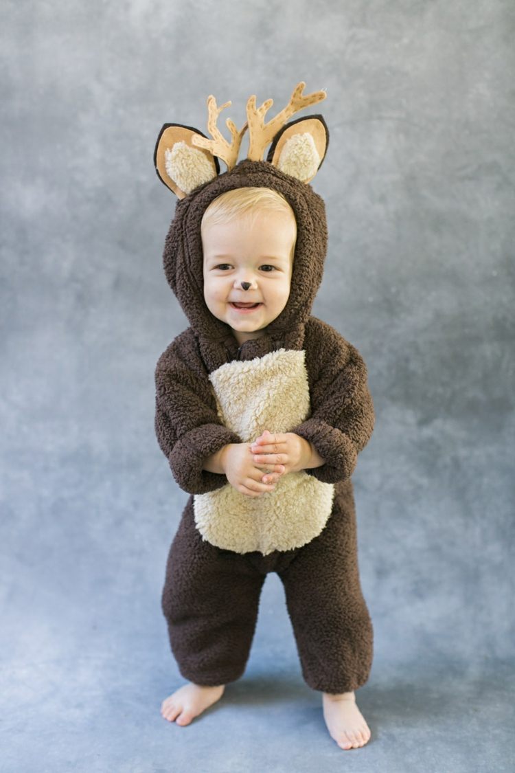 bambi kostüm baby fleece geweih filz ohren fasching