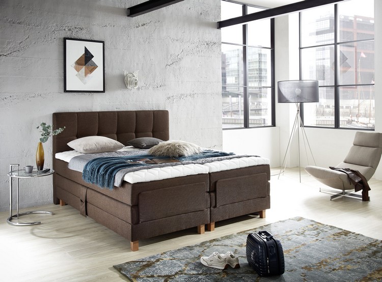 boxspringbett farbe braun holz füße