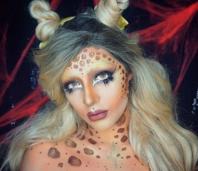 gesicht giraffe erwachsene schminken halloween karneval