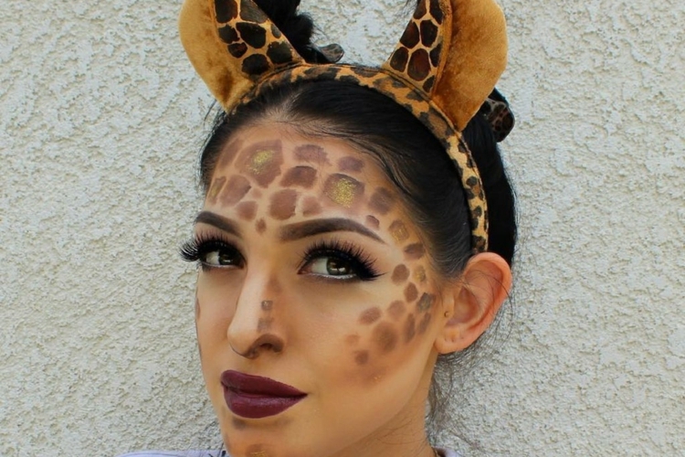 giraffe selber schminken erwachsene nase stirn wangenknochen