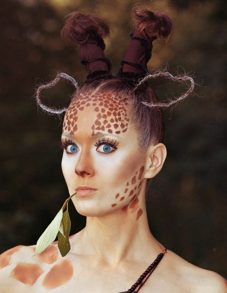 kostüm damen tier giraffe karneval schminke