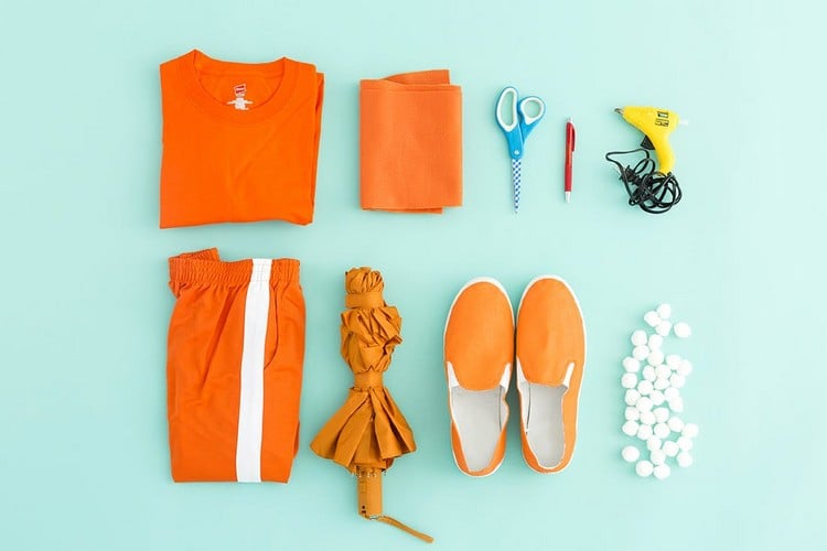 kostüm krake hank orange kleidung materialien basteln