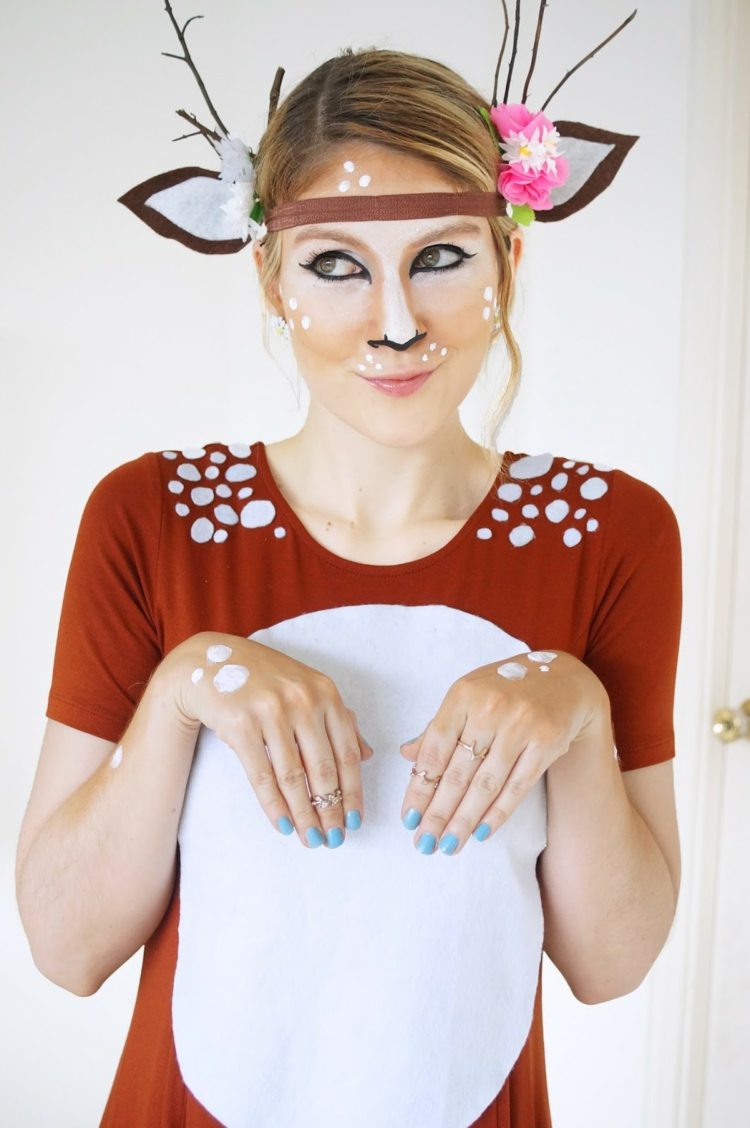 make up outfit bambi kostüm nähen karneval ideen