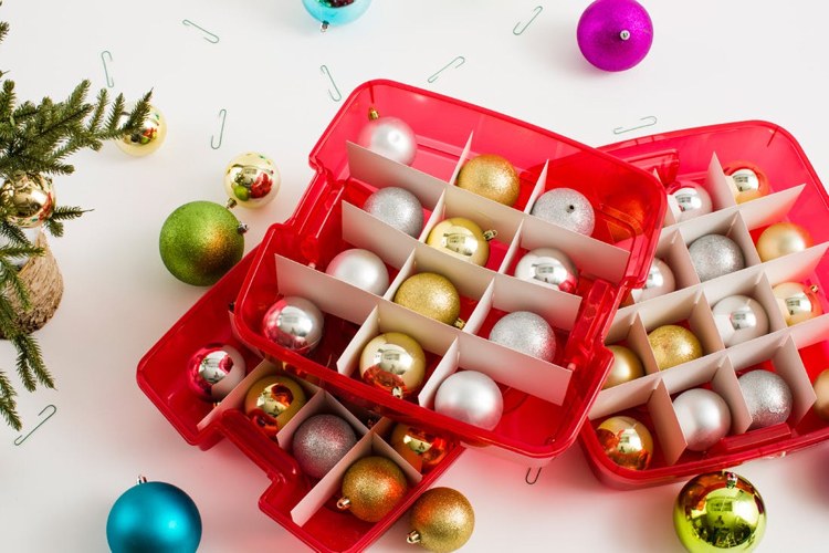 praktische aufbewahrungsideen weihnachtsdeko weihnachtskugeln aufbewahrungsbox