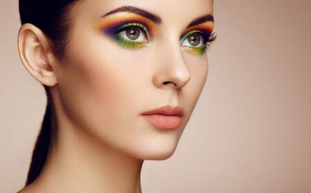 regenbogen augen make up selber machen