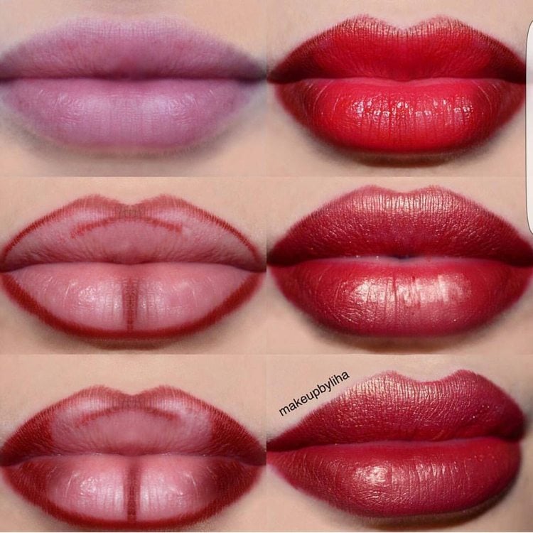 rote volle Lippen schminken Lip-Contouring Anleitung
