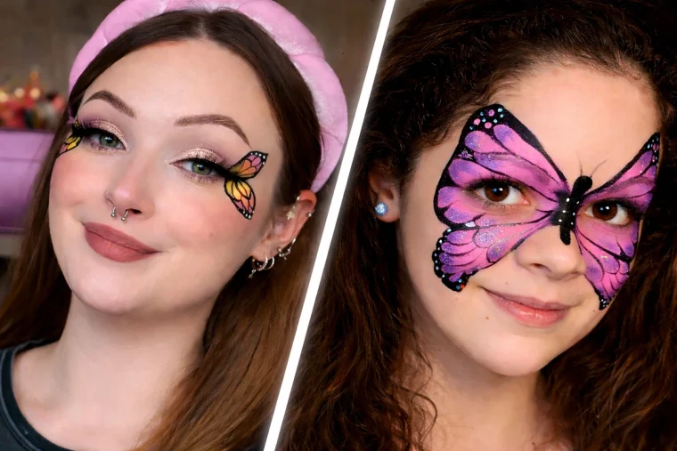 Schmetterling schminken für Kinder und Erwachsene zum Fasching