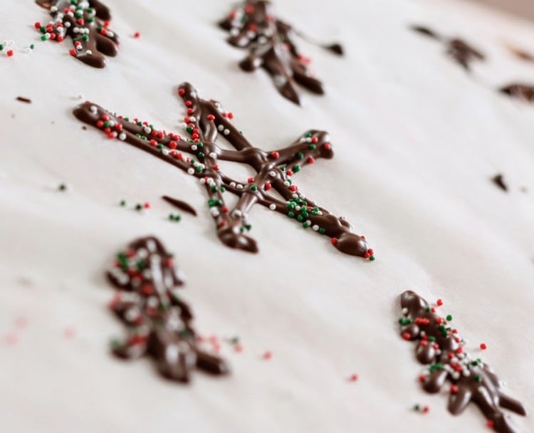 schokoladen deko weihnachten Sterne Perlen