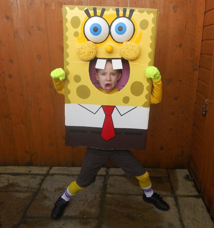 spongebob schwammkopf kostüm kind diy