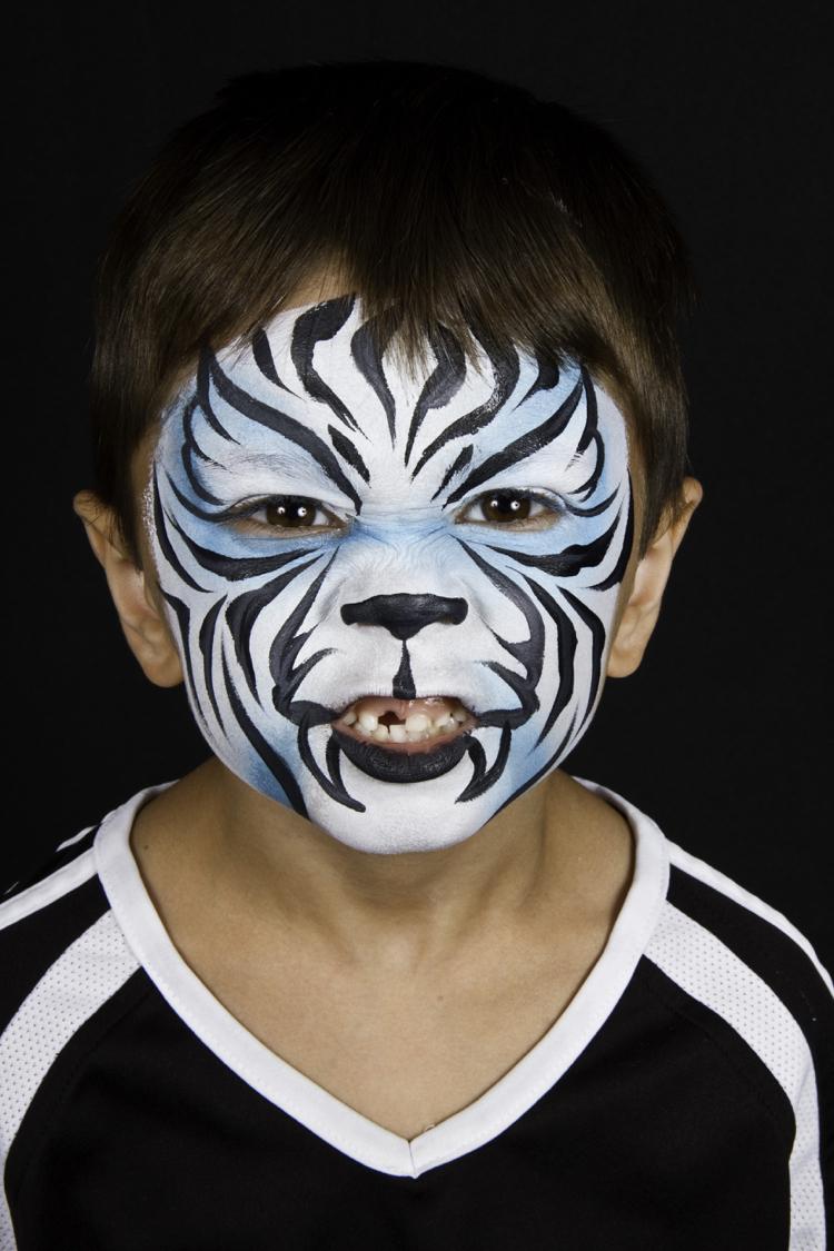 weißer tiger schminken Kind Junge