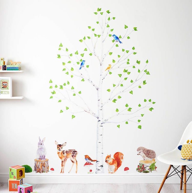 Abnehmbare Aufkleber Wand Kinderzimmer Waldtiere