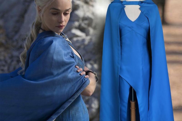 Daenerys Targaryen blauer Umhang mit Kapuze