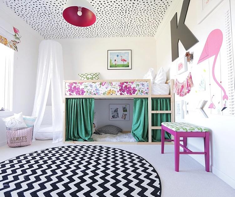 Hochbett Ikea Kura Deko Idee Mädchen Kinderzimmer