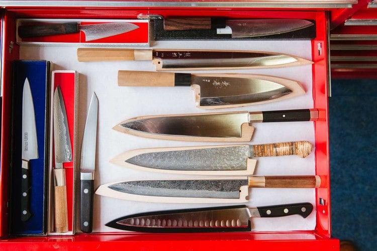 Japanische Messer Aufbewahrung Schublade