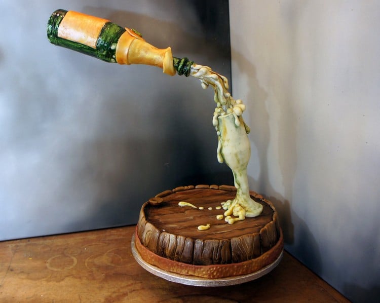 ausgefallene geburtstagskuchen 18 geburtstag champagne
