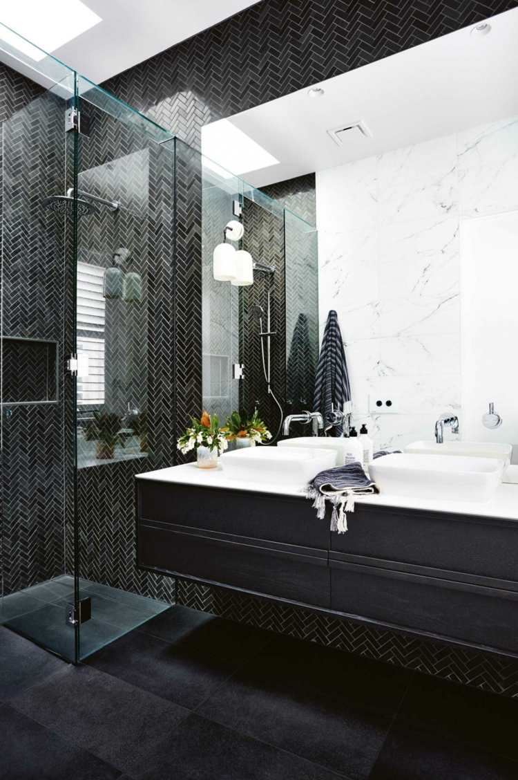 Diese Badezimmer in Schwarz wirken elegant, luxuriös und absolut zeitlos!