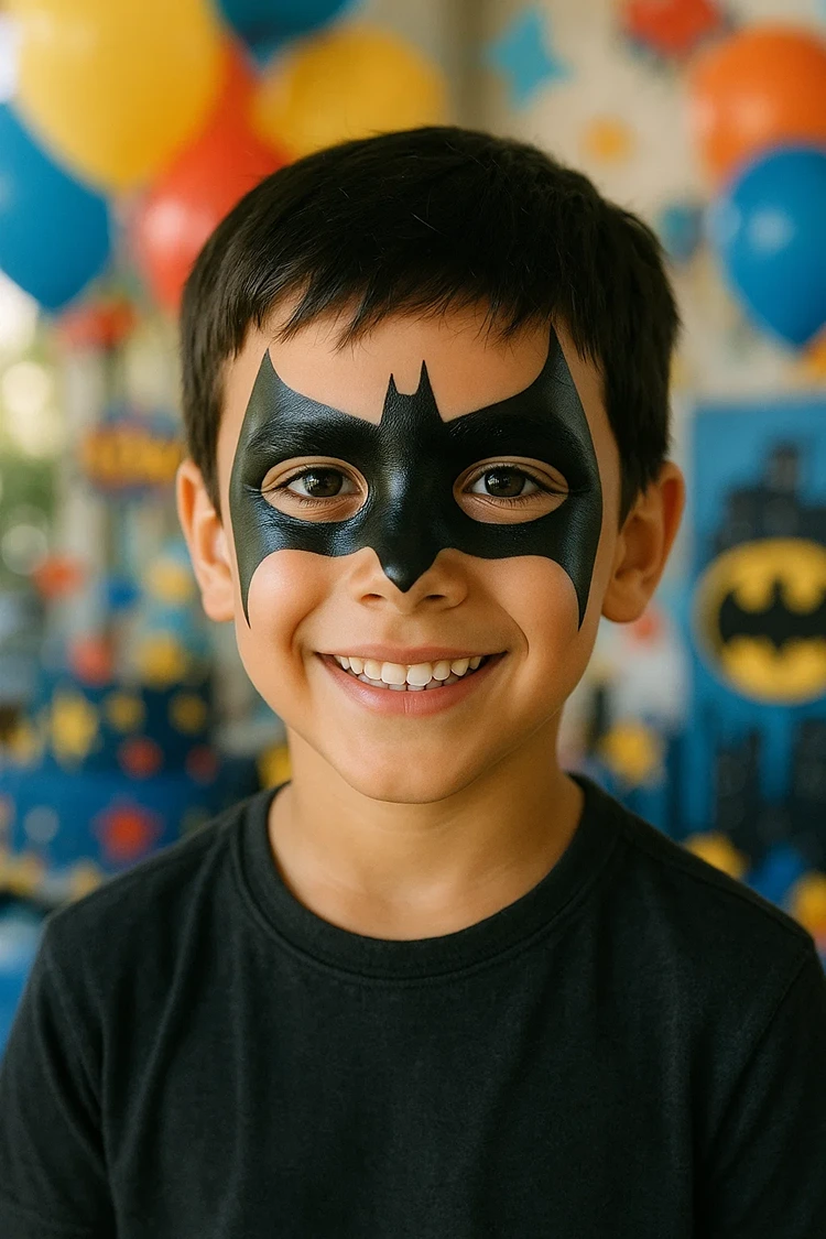 batman schminken halloween fasching jungen