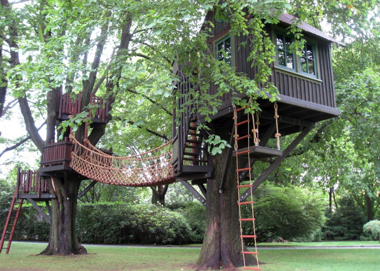 baumhaus bauen ein kindertraum Seilbrücke