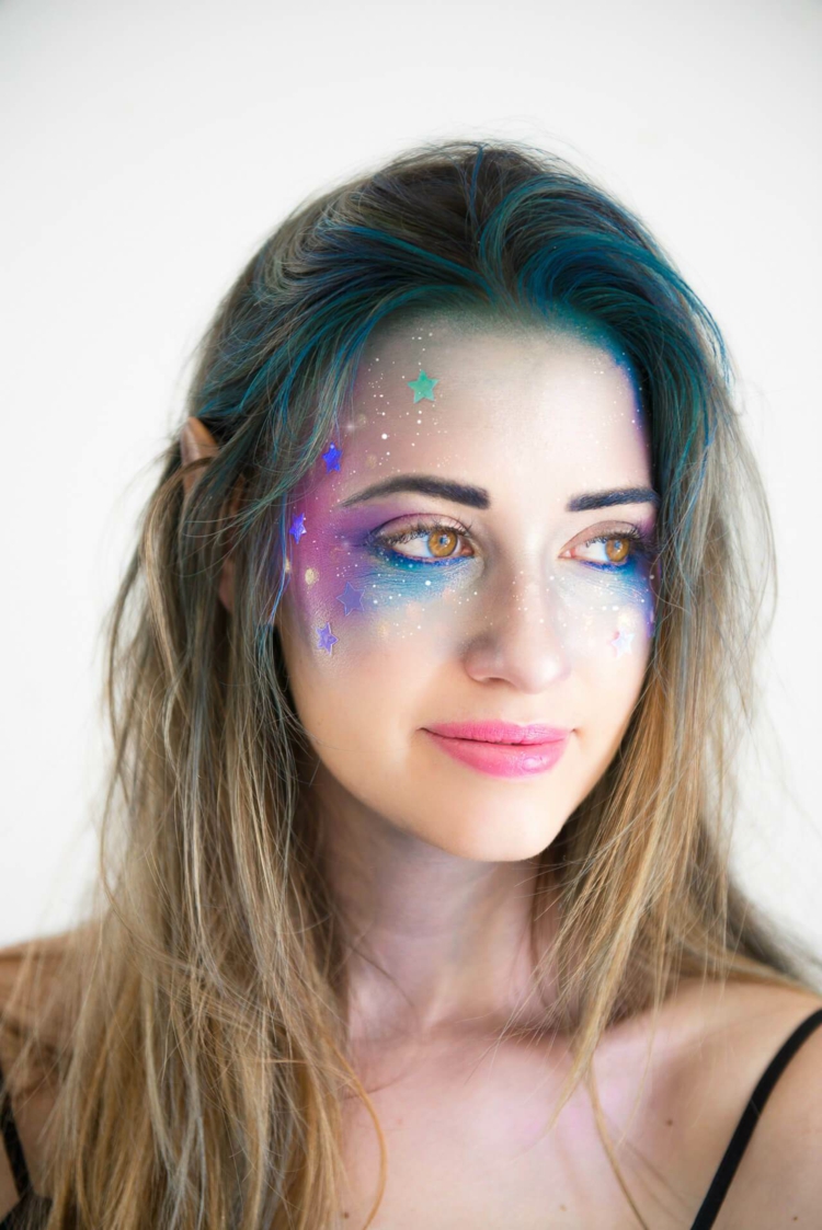 dezentes galaxy make up schläfen augen