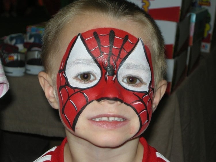 fasching schminken jungs ideen superhelden spiderman
