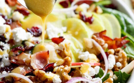 feldsalat rezept dressing honig senf preiselbeeren speck