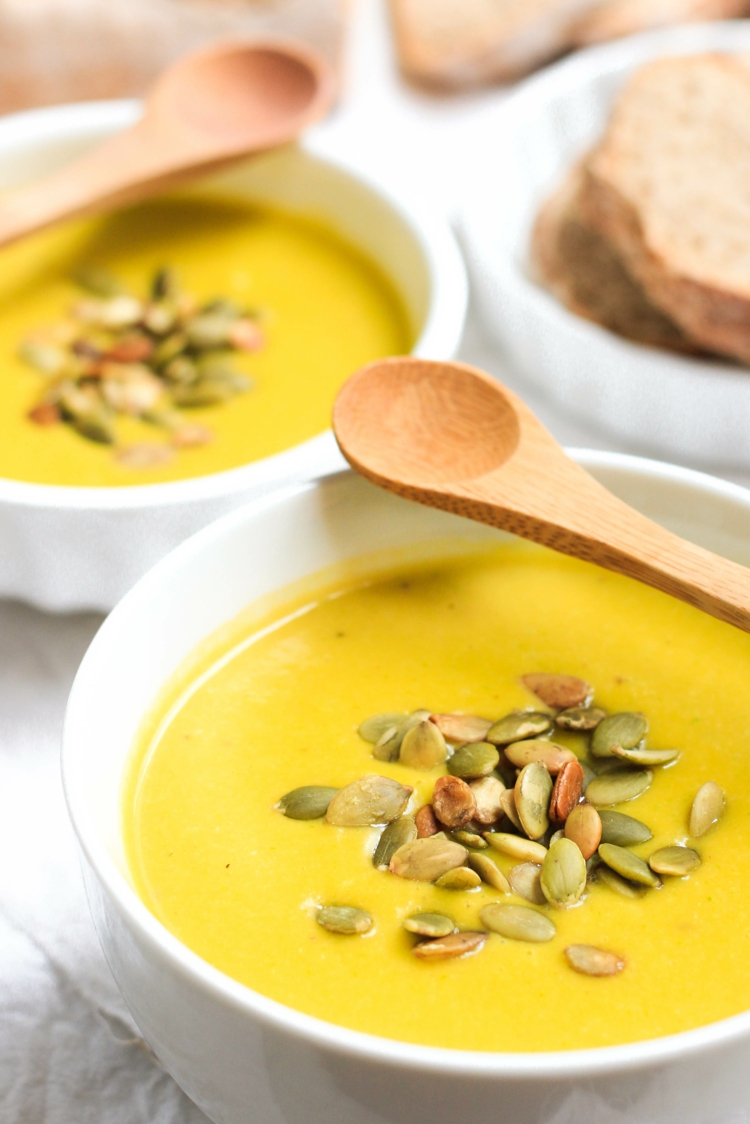 glutenfrei kürbiscremesuppe rezept grüne kürbiskerne