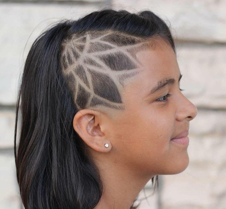 hair tattoos für kinder sidecut lange haare lotus
