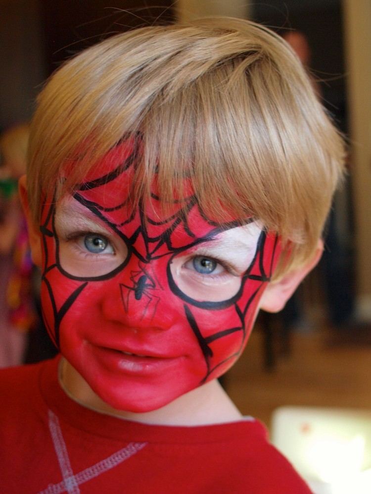 kinderschminken ideen karneval spiderman junge