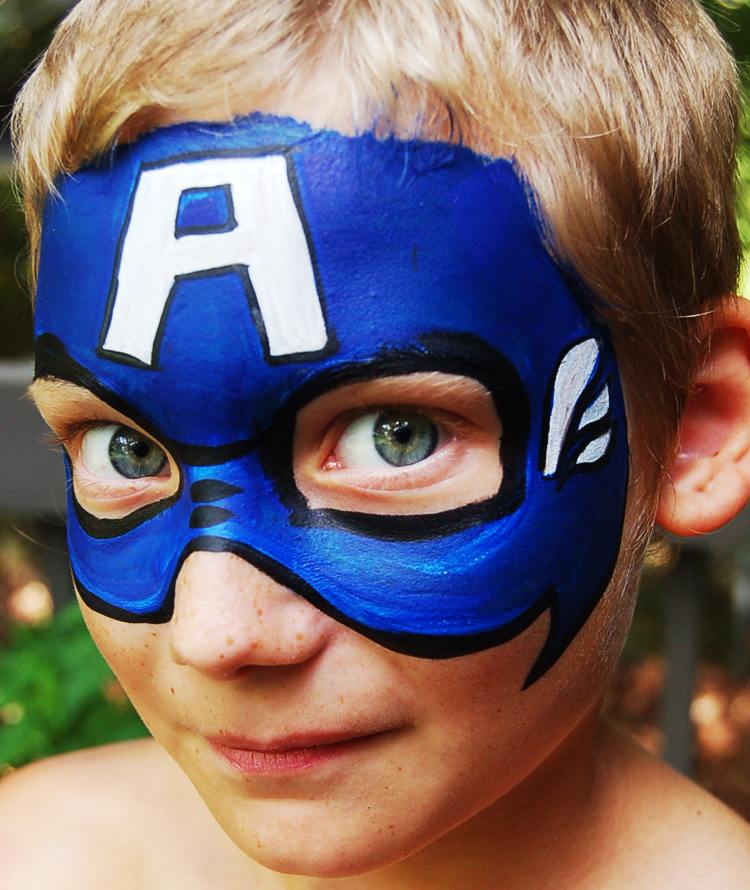 kinderschminken jungen motive superheld gesichtsmaske
