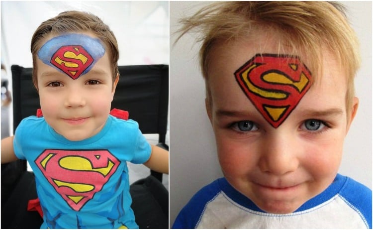 kinderschminken jungen motive superman