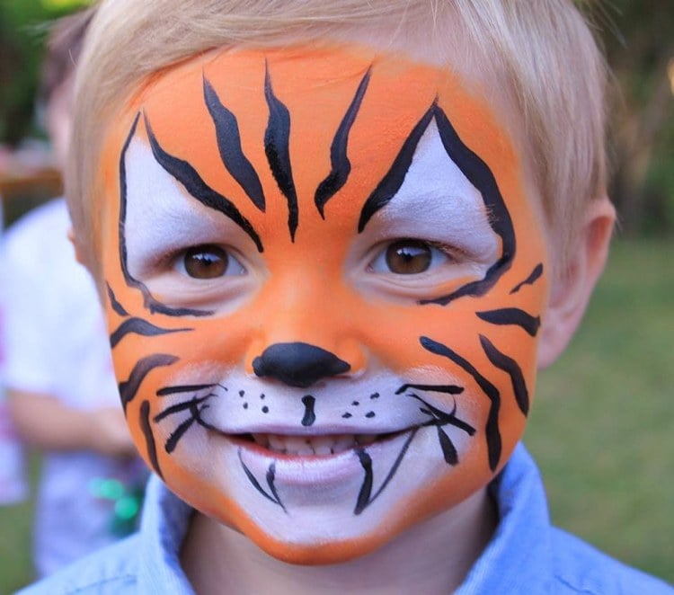 kinderschminken jungen motive tiger make-up