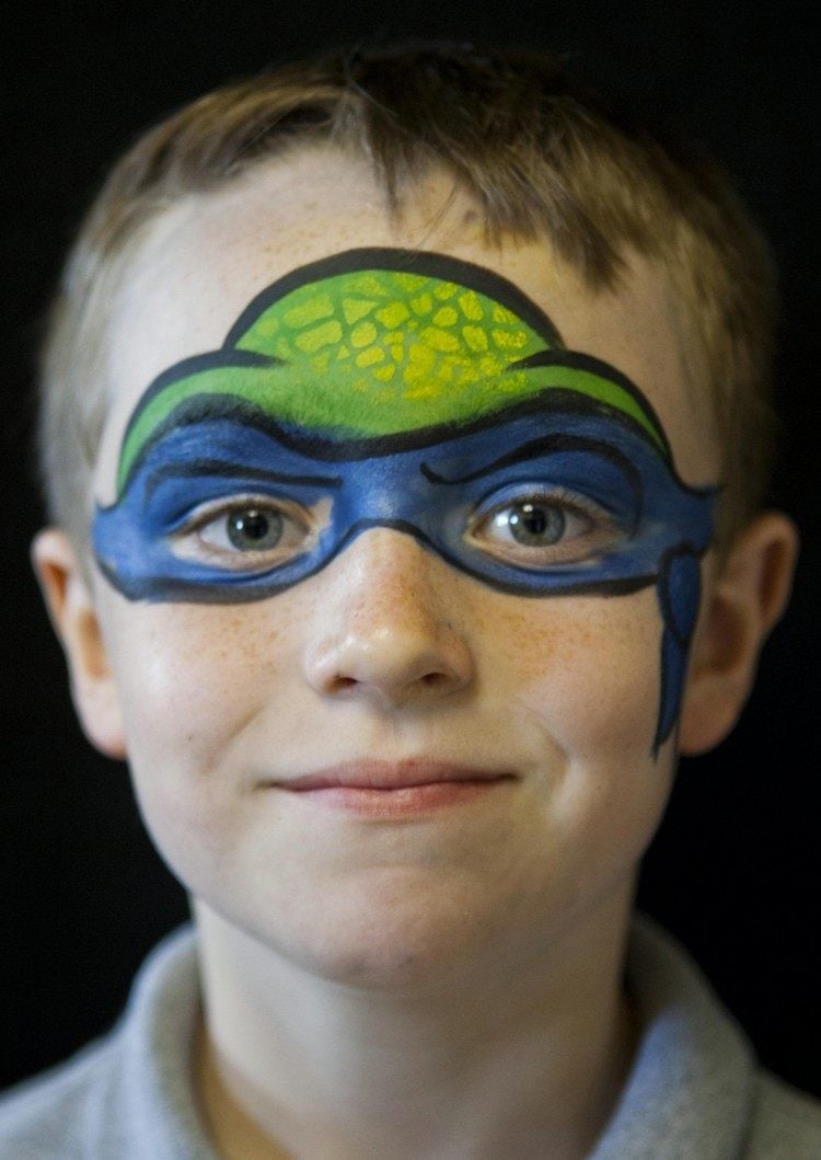 kinderschminken jungs ideen ninja turtle leonardo