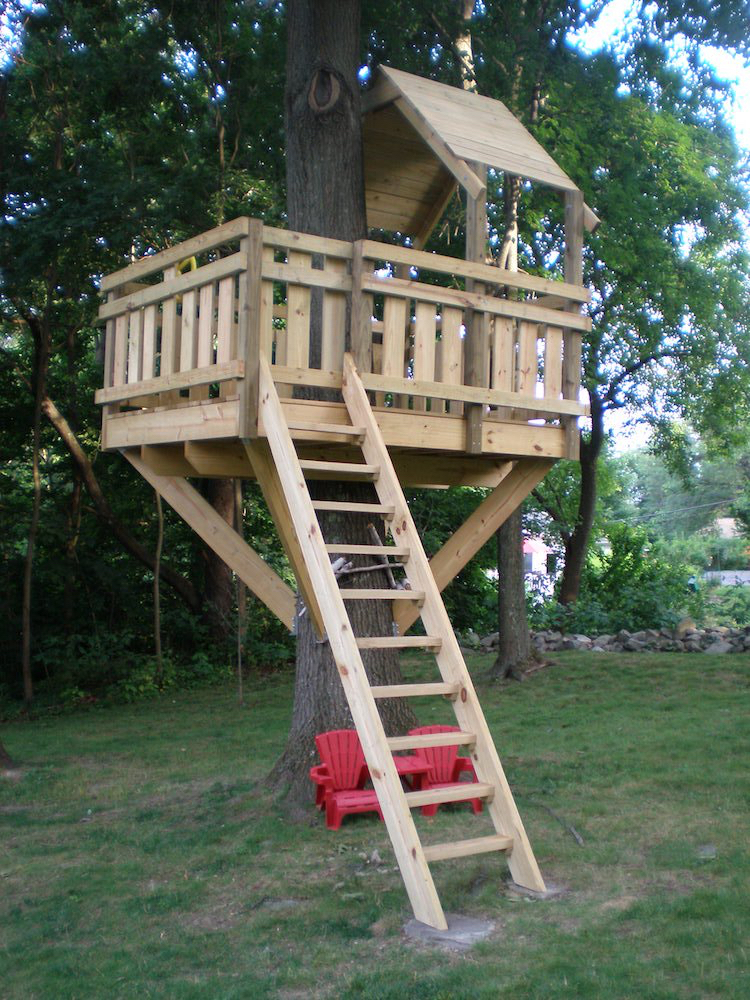 kleines baumhaus für kinder Holz Adirondach Sessel