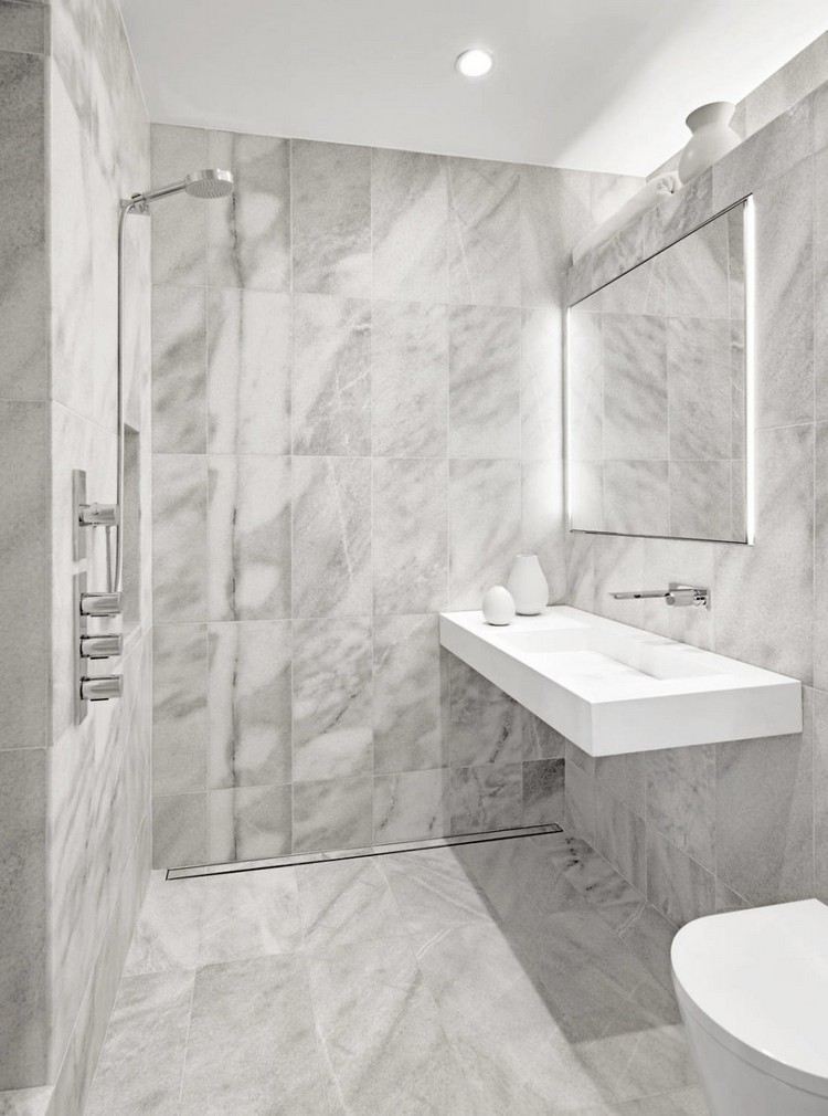 minimalistisches Badezimmer Design Marmorfliesen