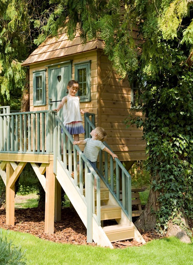 modernes baumhaus kinder Holz Treppengeländer