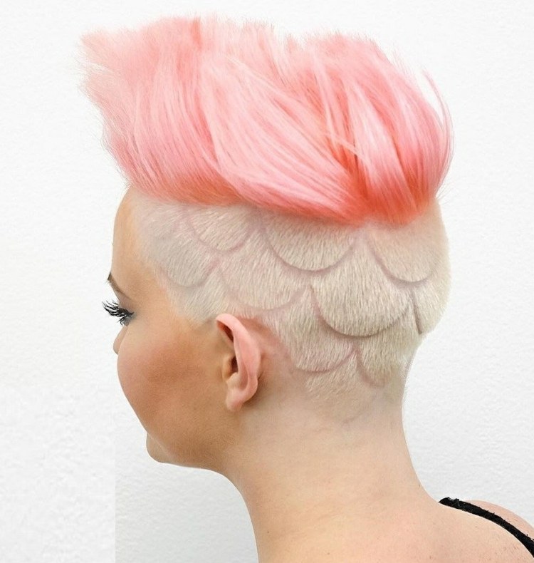 nackenbereich blond deckhaar rosa pastell halbkreise muster