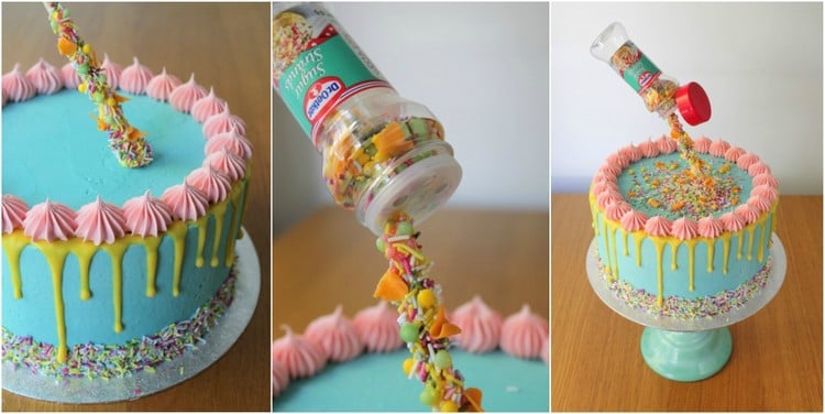 origineller geburtstagskuchen selber machen gravity cake zuckerstreusel