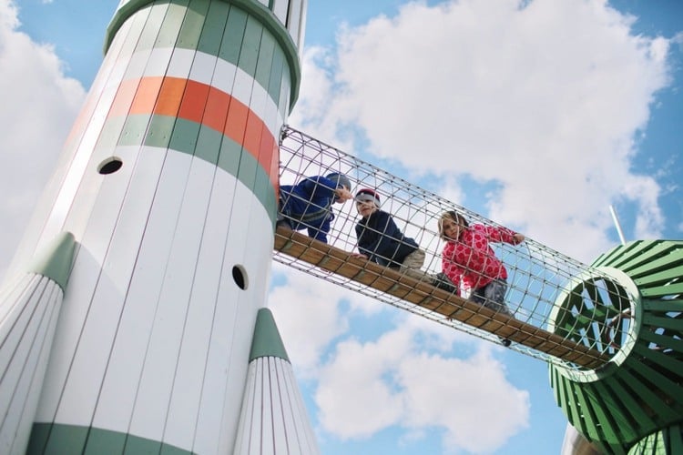 rakete kinderspielplatz design tunnel monstrum