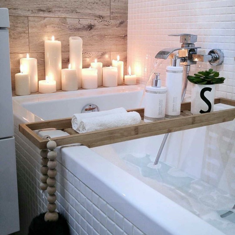 spa badezimmer resort stil kerzen pflegeprodukte aktuelle deko trends