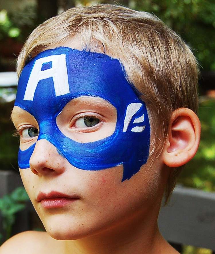 superheld maske schminken junge capitain america