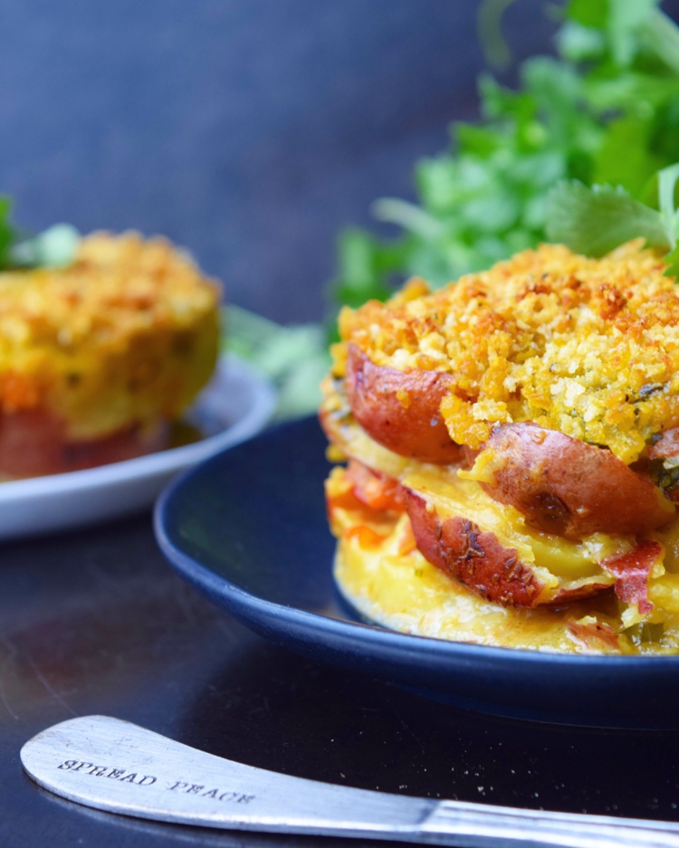 tomaten gemüse rezept kartoffelgratin vegan kruste knusprig