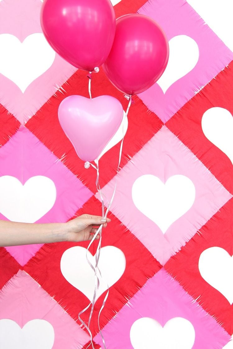 valentinstag ideen diy dekoration wanddeko ballons