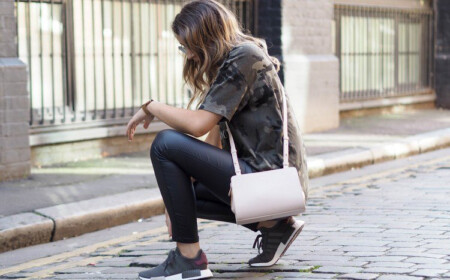 Adidas NMD grau Hose Lederoptik Camo T-Shirt